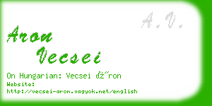 aron vecsei business card